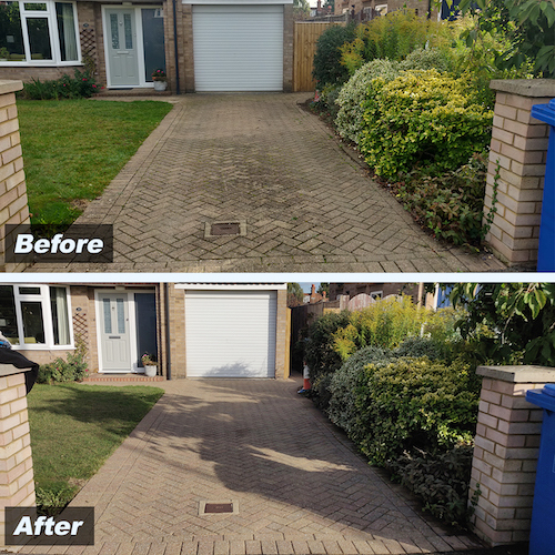 Pressure washing before and after
