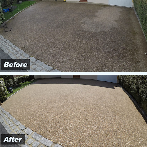 Pressure washing before and after